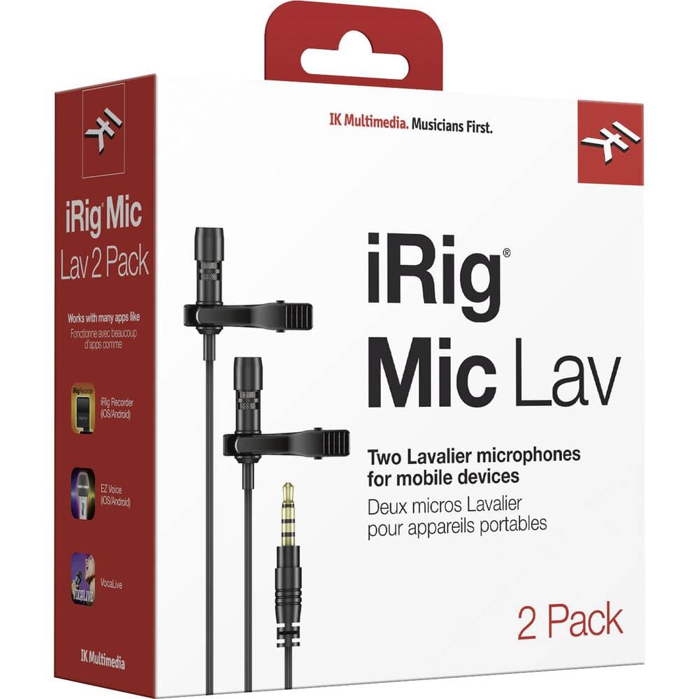 Myggmikrofon Mobilmikrofon IK Multimedia iRig Mic Lav 2 Sändare signal:Sladd inkl. klammer, inkl. väska, inkl. vindskyd