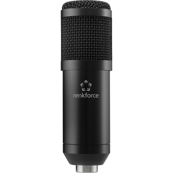 Renkforce RF-MIC-510 Stativ USB-mikrofon Sändare signal:USB inkl. väska, inkl. spindel, inkl. vindskydd, inkl. kabel, i
