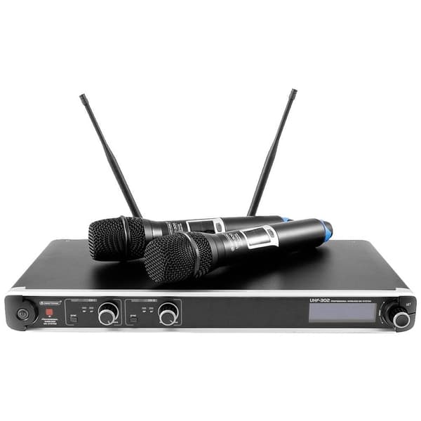 Omnitronic UHF-302 Hand Mikrofon-set Sändare signal:Trådlös Metallhölje Trådlös