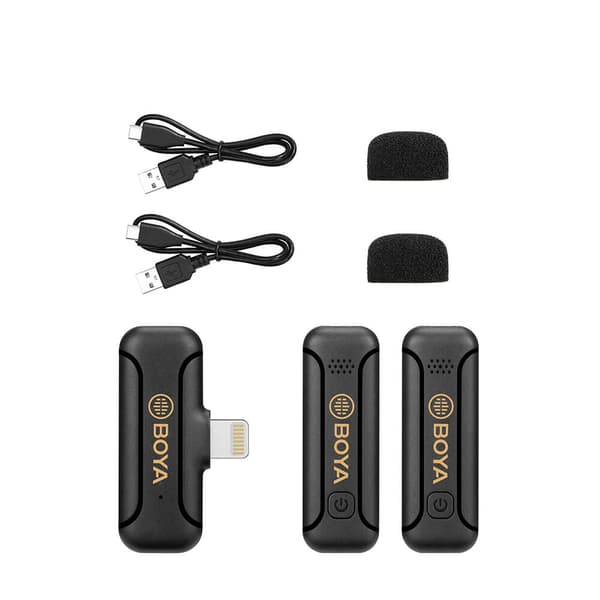 Trådløst mikrofonsystem x2 BY-WM3 med lightningstik