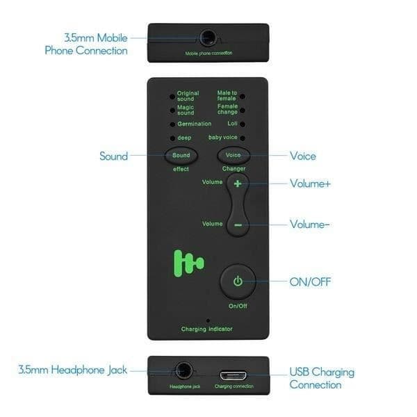 Mikrofon med röstväxlare för Smartphone 8 olika