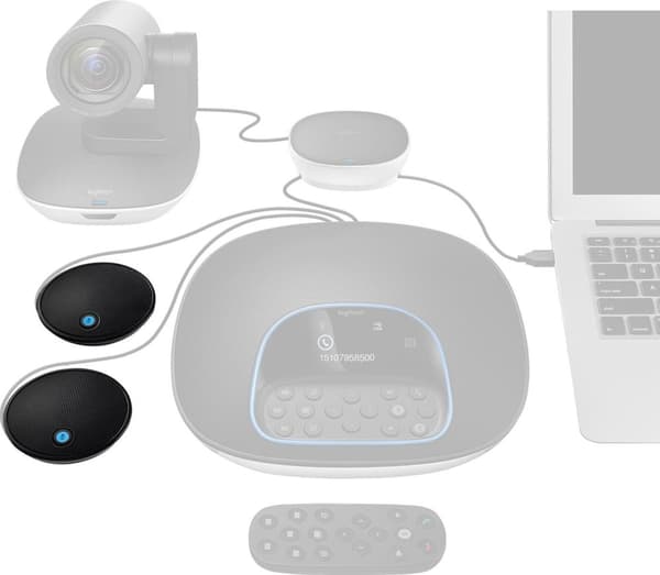Logitech Expansion Microphones - Svart presentationsmikrofon för GROUP