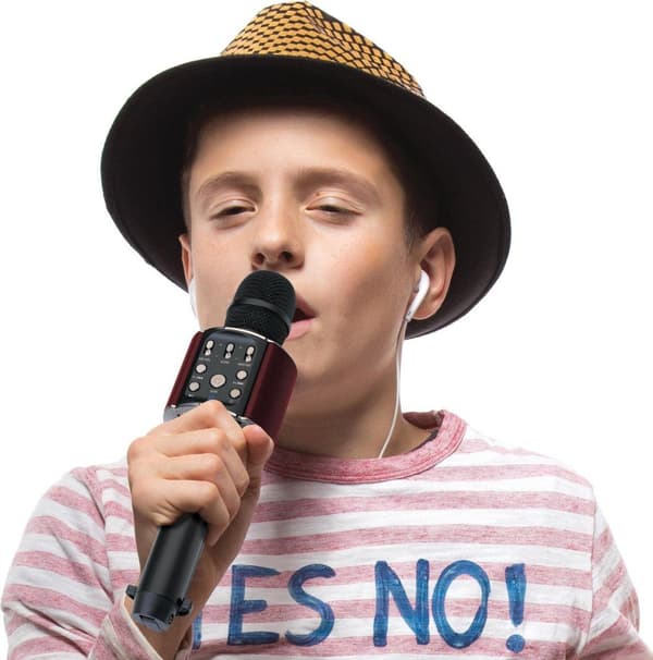 Lenco BMC-090BK - Bluetooth Karaoke mikrofon med højttaler og belysning - Sort