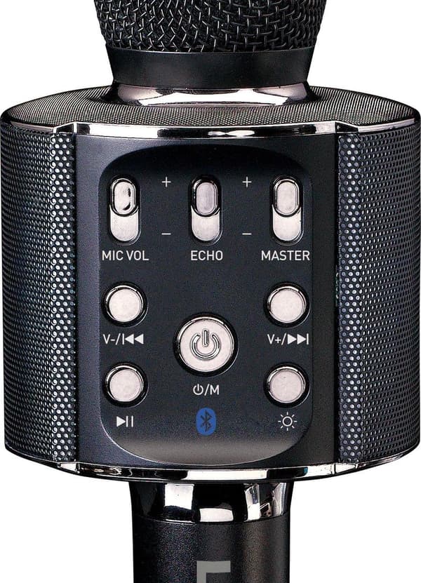 Lenco BMC-090BK - Bluetooth Karaoke mikrofon med højttaler og belysning - Sort