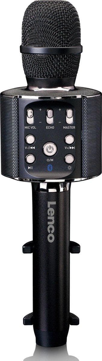 Lenco BMC-090BK - Bluetooth Karaoke mikrofon med højttaler og belysning - Sort