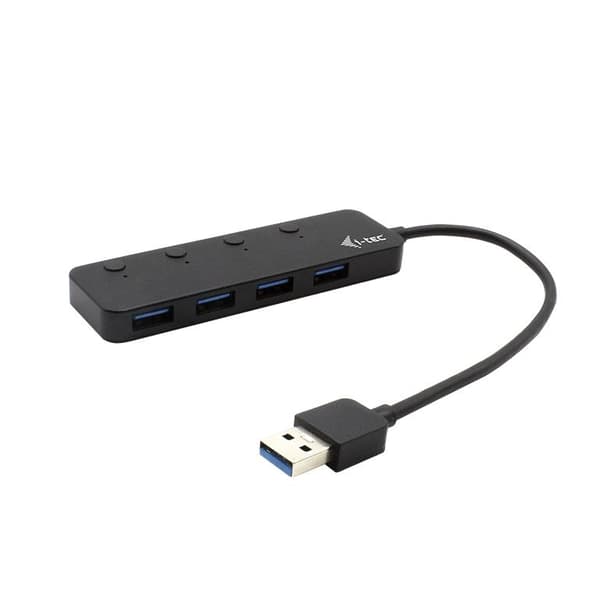 I-TEC USB 3.0 Metal HUB 4-portar med individuella på/av-knappar 4x USB 3.0-port med snabbladdningsstöd BC 1.2 (U3CHARGEHUB4)