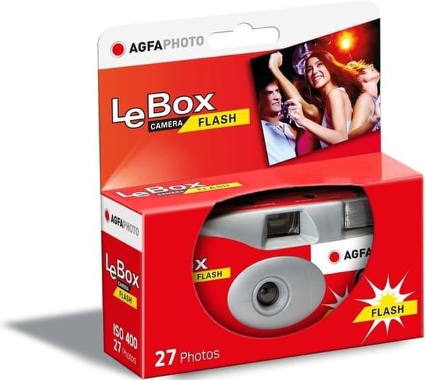 AgfaPhoto LeBox engangskamera med blitz til 27 billeder