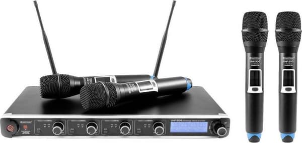 OMNITRONIC UHF-304 Trådløst mikrofonsæt - 2 håndholdte sendere