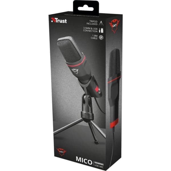 Trust GXT 212 Mico USB -mikrofoni, musta/punainen