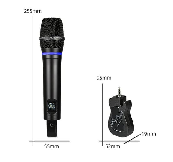 INF 2-pack Trådlös Mikrofon Bluetooth Reverb Svart