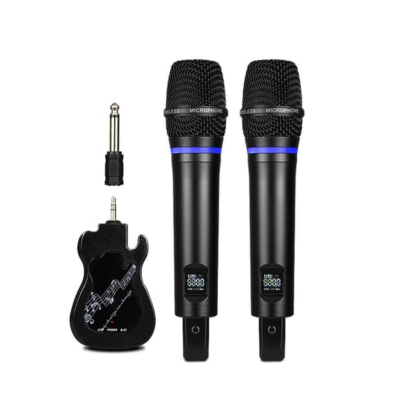INF Trådløs mikrofon Bluetooth-reverb med Android-portkabel, 2 stk. Sort