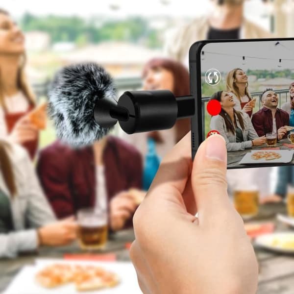 Lavalier Mikrofon USB-C Rundstrålande Smartphone Vindruta Puluz Svart