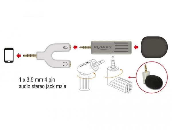 Delock Microphone for Smartphone / Tablet, 65893
