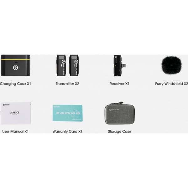 Hollyland Lark C1 Duo Android trådløst mikrofonsystem, sort