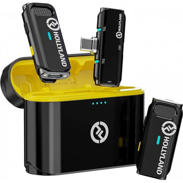 Hollyland Lark C1 Duo Android trådløst mikrofonsystem, sort