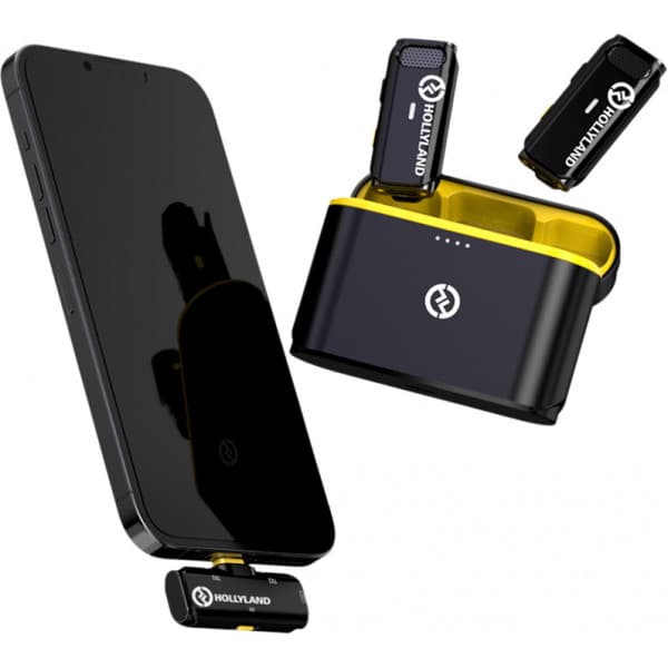 Hollyland Lark C1 Duo trådlöst mikrofonsystem för iOS, svart