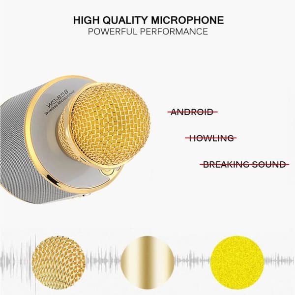 Trådlös karaokemikrofon, bärbar Bluetooth karaokemikrofon med LED-discoljus för barn/vuxna som sjunger, kompatibel med A