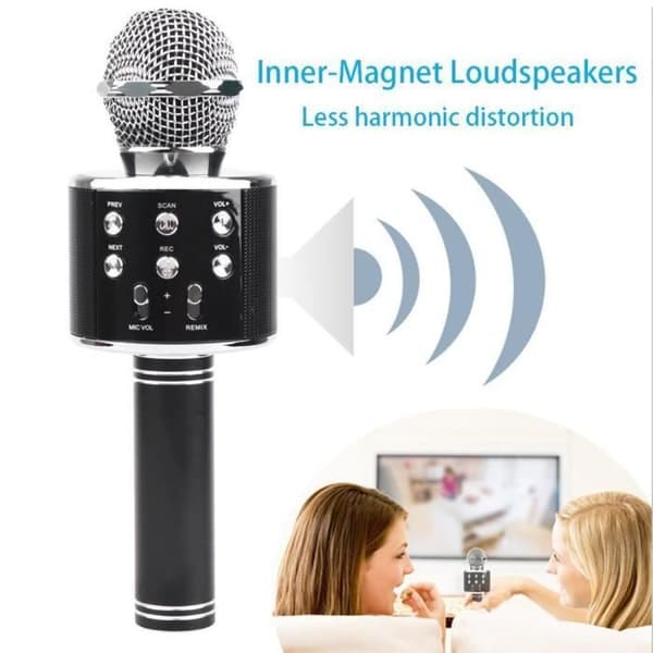WS-858 Bärbar trådlös mikrofon - WS-858 - BT HIFI-högtalare - Uppladdningsbart Li-batteri