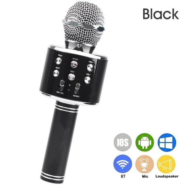 WS-858 Bärbar trådlös mikrofon - WS-858 - BT HIFI-högtalare - Uppladdningsbart Li-batteri