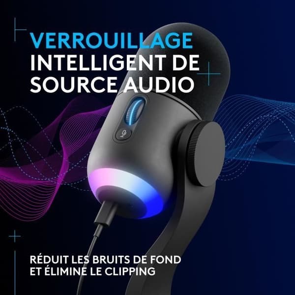 Pelimikrofoni - LOGITECH G - YETI GX - Suoratoisto - Dynaaminen RGB ja LIGHTSYNC - PC:lle/MAC:lle - Musta