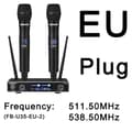 Miniatyrbillede 2 af 2: Trådløst mikrofonsystem, dobbeltkanal, UHF frekvens, EU-stik 511 538 MHz