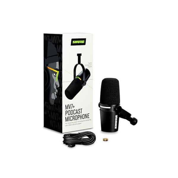 SHURE MV7+-K - Digital mikrofon för skrivbord och podcast
