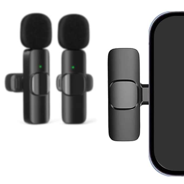 Lavalier-mikrofoni mobiililaitteille - Langaton - USB-C - 2 kpl