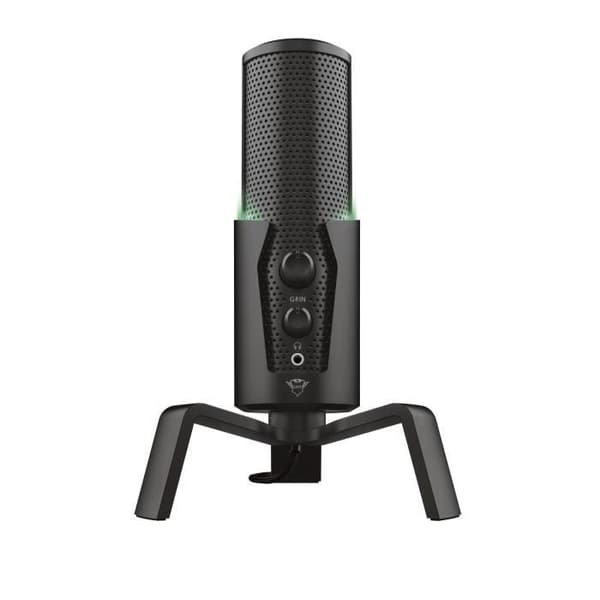 Trust Gaming GXT 258 Fyru Professional Gaming Microphone on Stand, Cardioid, USB Gamer Microphone för PC, PS5, Gamer, Streaming - Svart