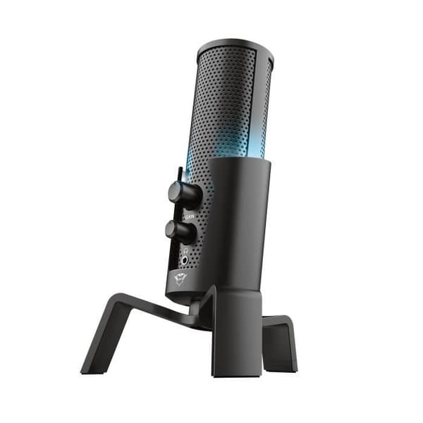 Trust Gaming GXT 258 Fyru Professional Gaming Microphone on Stand, Cardioid, USB Gamer Microphone för PC, PS5, Gamer, Streaming - Svart