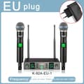 Miniatyrbillede 2 af 2: Dobbelt Håndholdt Trådløst Mikrofonsystem, Kardioid Polarmønster, Lang Arbejdsafstand,EU Stik