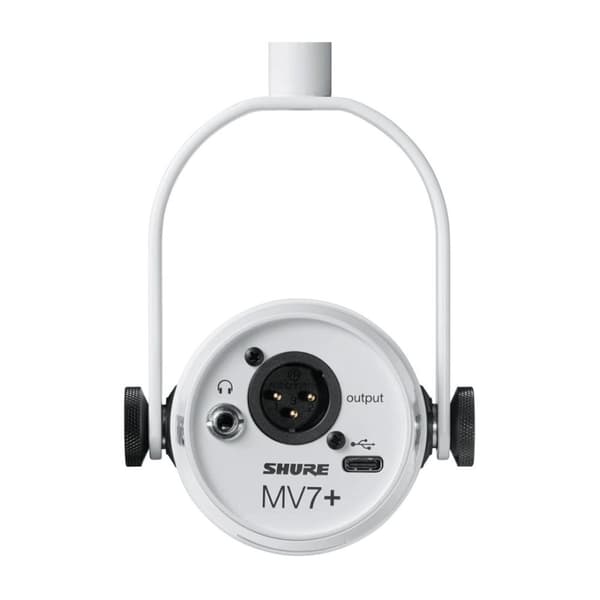 Shure MV7+-W - talarstol/sångmikrofon med XLR/USB-C-kontakt, vit