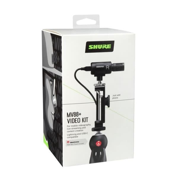 SHURE MV88+DIG-VIDKIT - Streaming - Digital stereokondensatormikrofon för Apple och Android