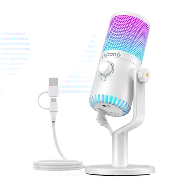 Spillmikrofon Maono DM30RGB (hvit)