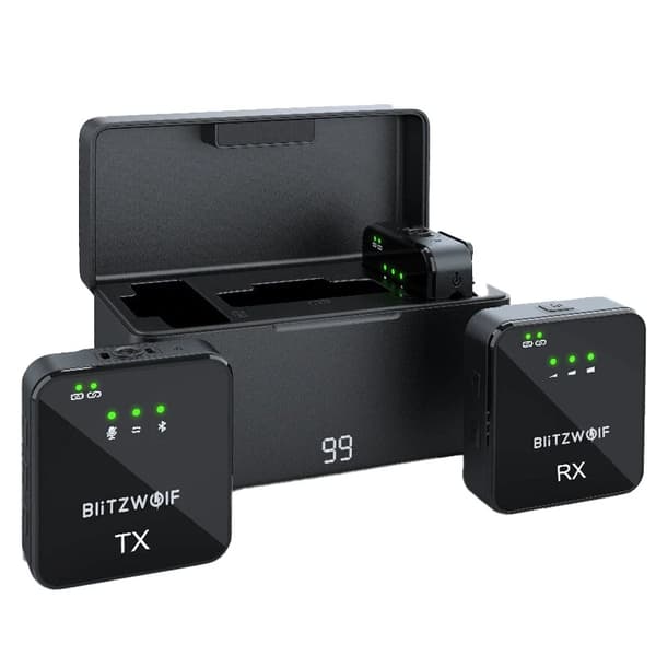 Trådløs mikrofon BlitzWolf, BW-SX63, 1000mAh (svart)