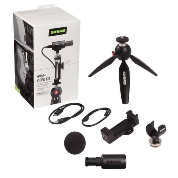 SHURE MV88+DIG-VIDKIT - Streaming - Digital stereokondensatormikrofon för Apple och Android