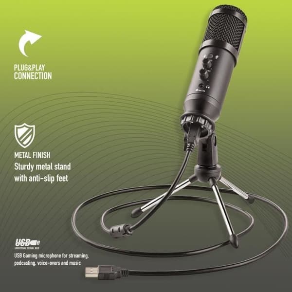 USB-spelmikrofon - NGS - GMICX-110 - Popfilter - Kardiode - Plug & Play