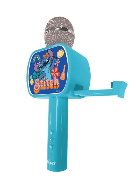 Trådlös Stitch-mikrofon med högtalare, röständringsfunktion, infällbar telefonhållare och Bluetooth-alternativ