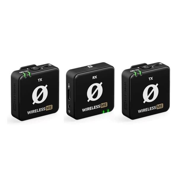 RODE Wireless ME Dual - Kompakt bezprzewodowy system mikrofonowy z dwoma nadajnikami do nagrywania dwukanałowego (czarny)