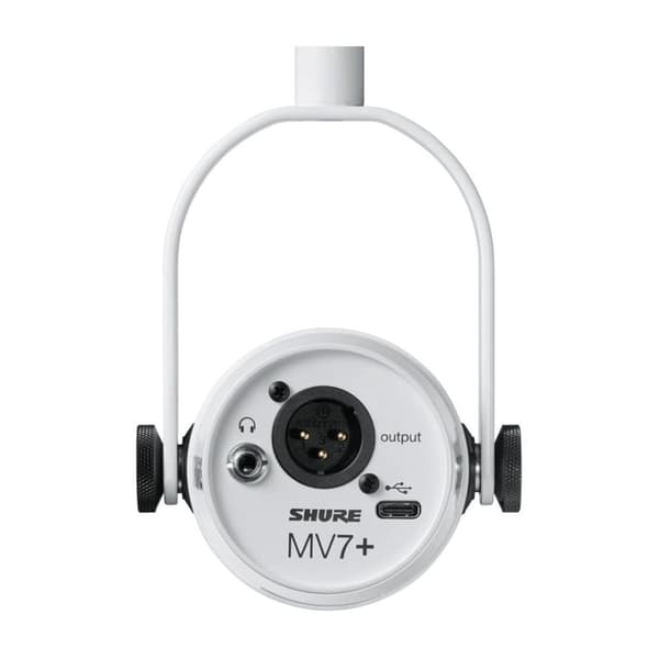 Shure MV7+-W - talerstol/vokalmikrofon med XLR/USB-C-stik, hvid