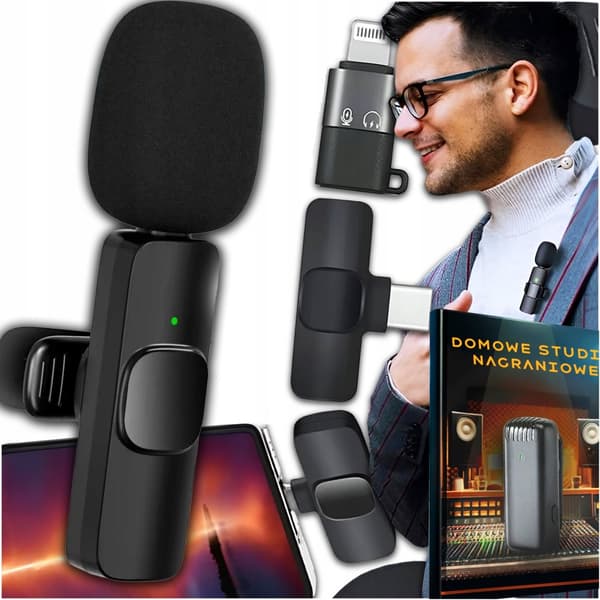 Lavalier mikrofon til USB-C + Lightning iPhone Android Mike S8 Slayo