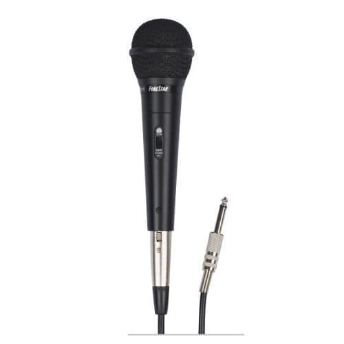 Fonestar handhållen mikrofon, 4,5 m kabel med hona XLR-kontakter och 6,3 mm monojack.