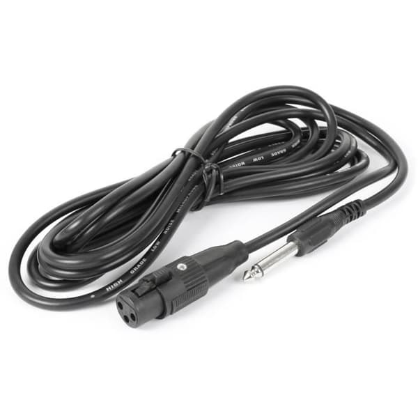 Fenton DM100W Dynamisk Mikrofon – Trådbunden mikrofon, Vit, 3 meter sladd, Jack 6.35 mm hane, Strömbrytare för på/av