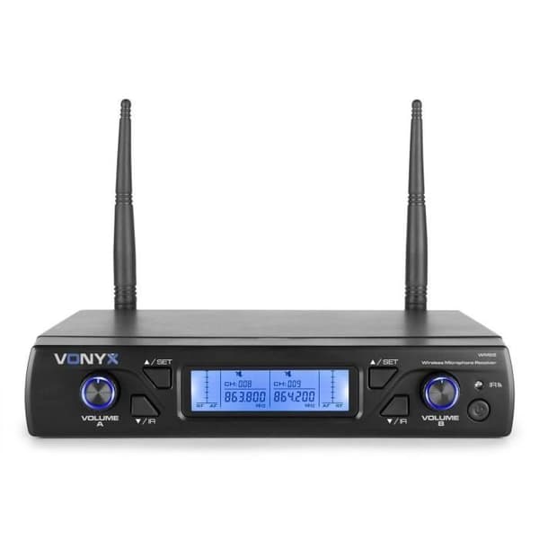 Trådlösa UHF-mikrofoner Vonyx WM62 - 16 kanaler för karaoke, konferens och presentation