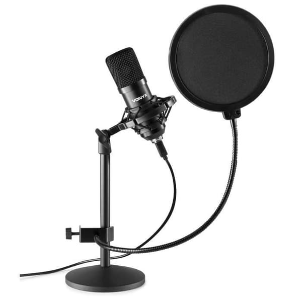 Vonyx CMTS300 – Streamingmikrofon med stativ – Svart