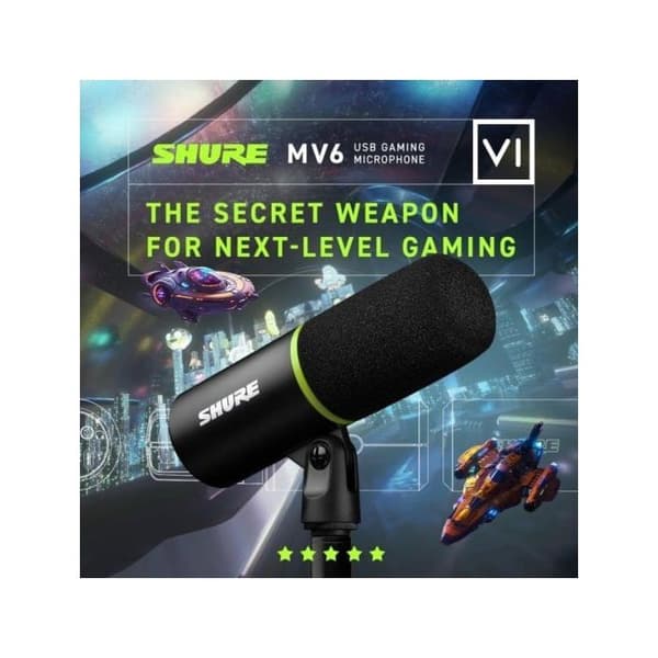 Mikrofon - Shure - MV6 - Dynamisk - USB - Cardioid