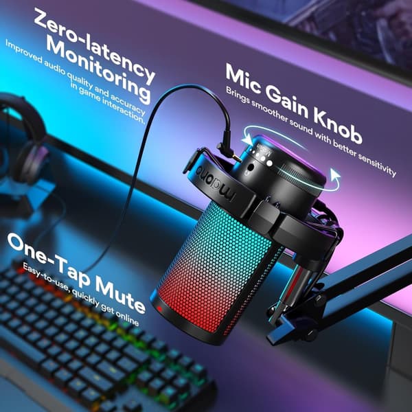 RGB Gaming/Streaming Mikrofon & Mikrofonarm MAONO