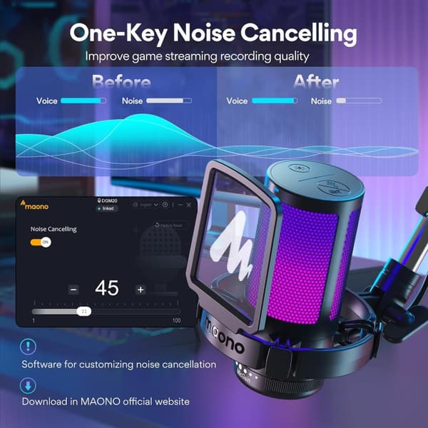 RGB Gaming/Streaming Mikrofon & Mikrofonarm MAONO