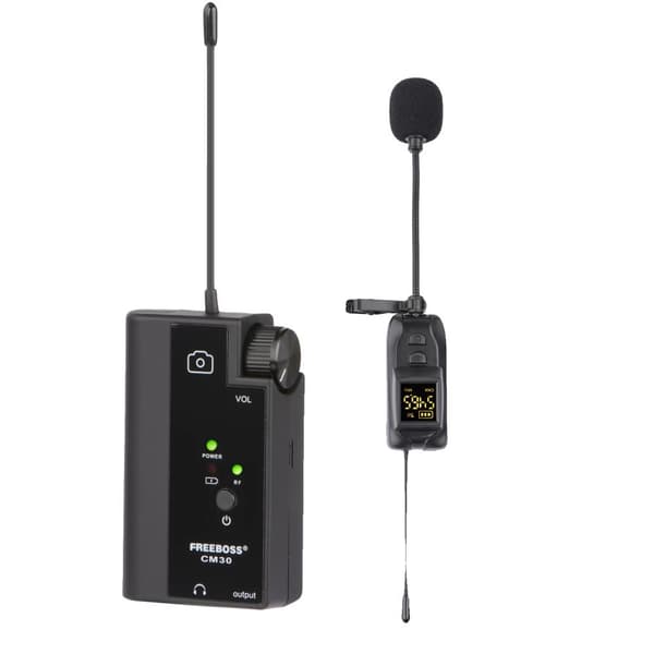 Trådlös lavaliermikrofon, kondensatormikrofon, kardioidpolärmönster, kompakt design