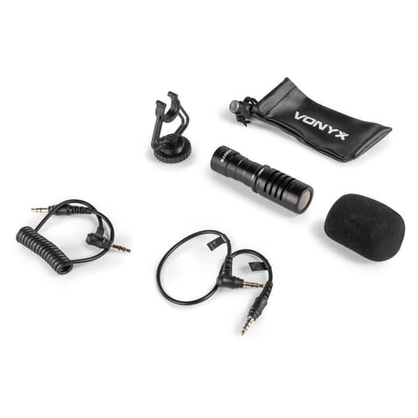 Mikrofon Vonyx CMC200 - Kompatibel med Android och iPhone - Plug &amp; Play - Levereras med ett ljudisoleringens fodral