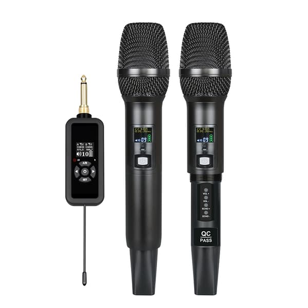INF Trådløst mikrofonsæt, UHF-system med to kanaler